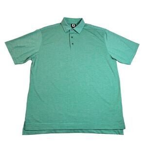 FootJoy Stripe Short Sleeve Self Collar Polo Size Large Golf Lightweight